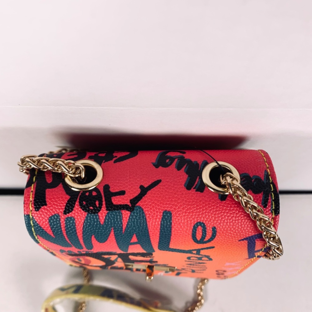 Hello 3AM graffiti streetwear gold tone chain pink blue orange black crossbody - Picture 12 of 16